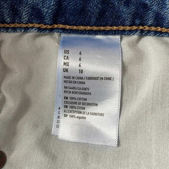 American Eagle Patchwork Skirt Blue Denim Cutoff Distressed Mini Western Boho 6 - Picture 9 of 12